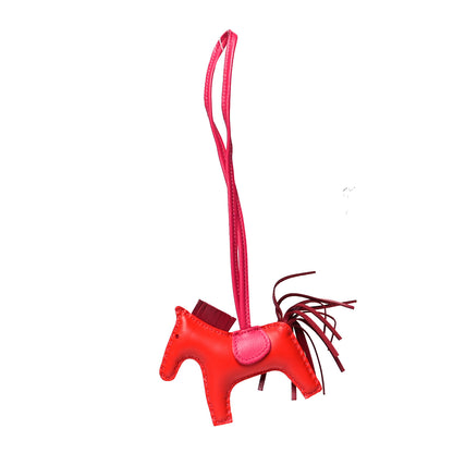Hermes Milo Lambskin Grigri Rodeo Horse Bag Charm PM Rouge Indien Rubis Rose Mexico 1 of 4