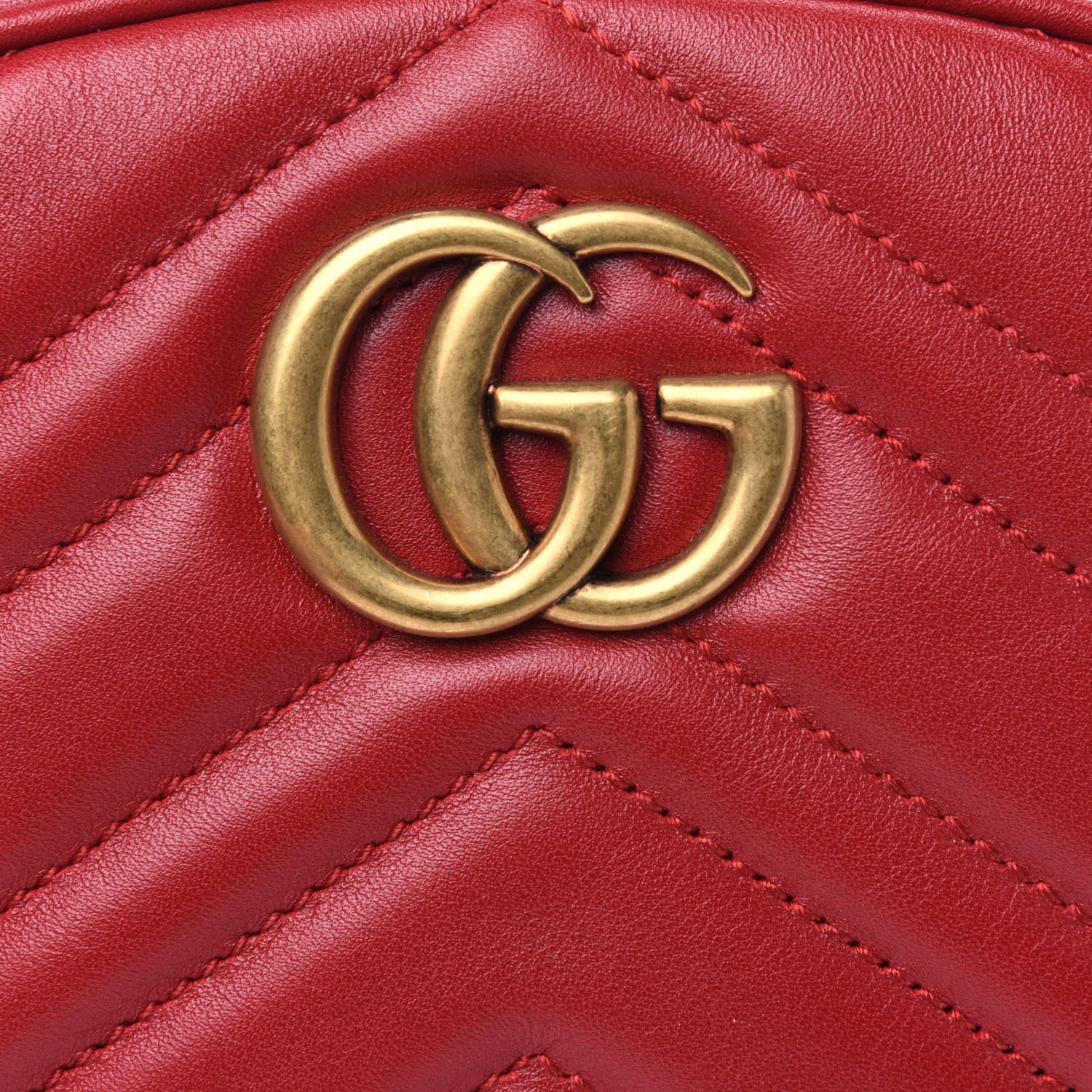 Gucci Calfskin Matelasse GG Marmont Belt Bag 95 38 Hibiscus Red 10 of 10
