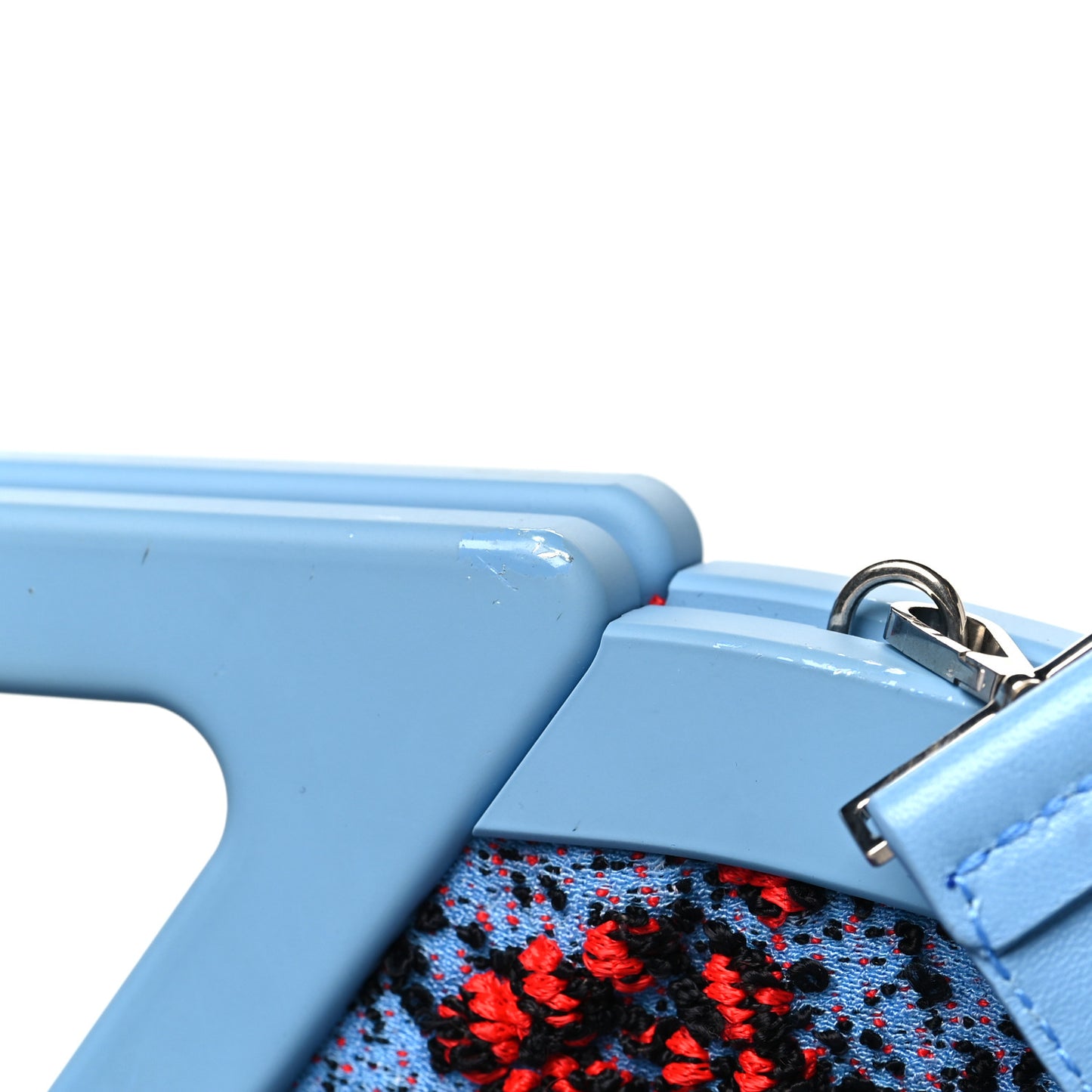 Textured Fabric Medium The Point Triangle Bag Red Blue