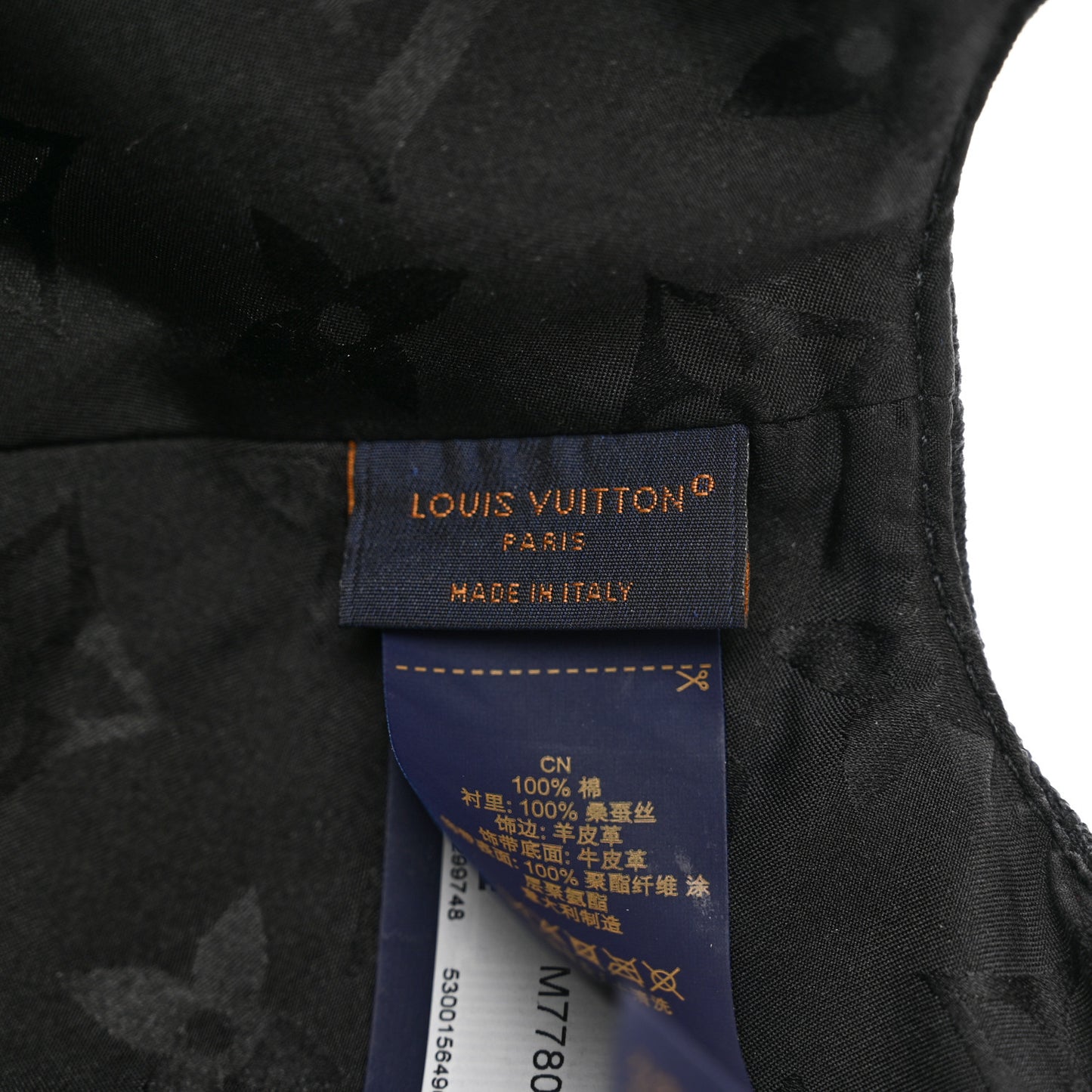 Monogram Cotton Jacquard Embroidered LV Day Cap M Black