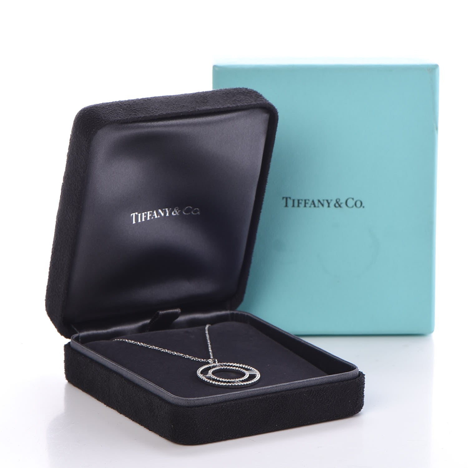 Tiffany 18K White Gold Diamond Medium Atlas Open Pave Pendant Necklace 8 of 8
