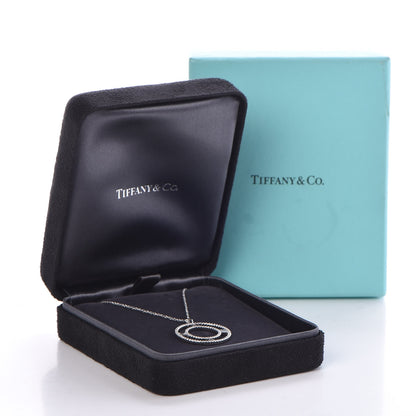 Tiffany 18K White Gold Diamond Medium Atlas Open Pave Pendant Necklace 8 of 8