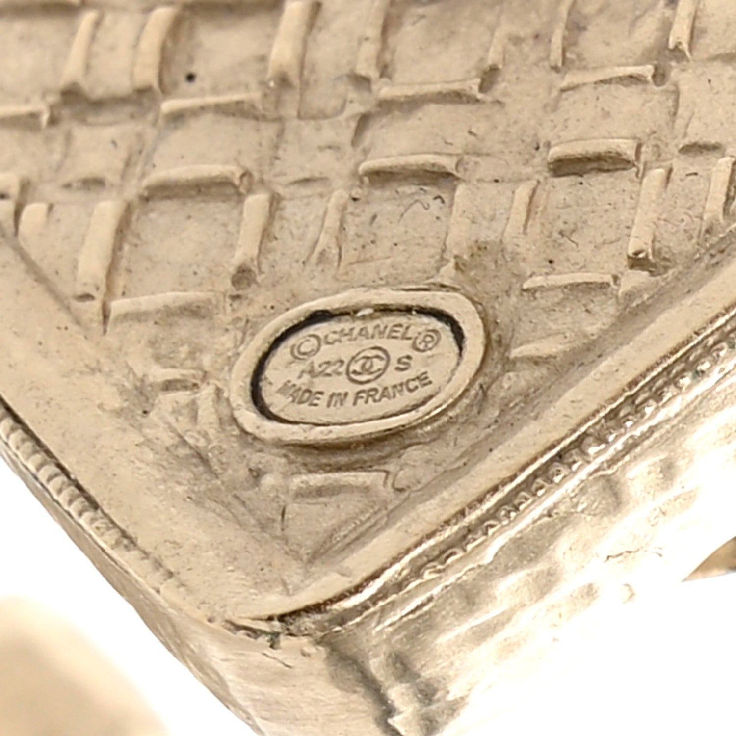Chanel Crystal Square CC Earrings Gold 4 of 5