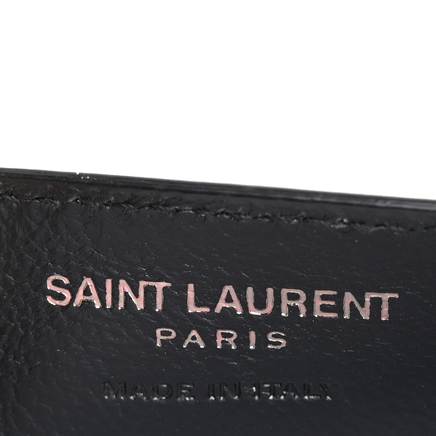 Saint Laurent Grain De Poudre Monogram Credit Card Case Black 6 of 8