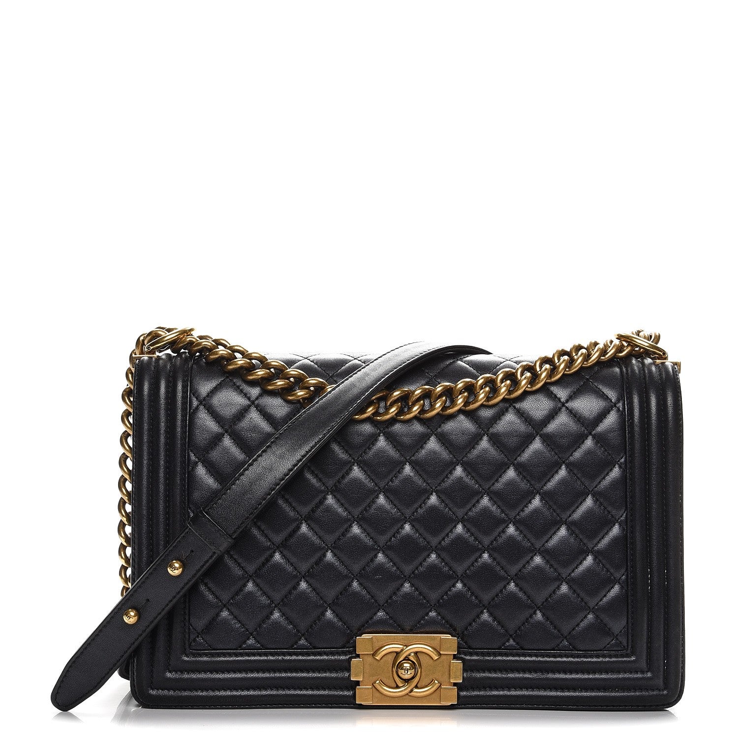 Chanel Lambskin New Medium Boy Flap Pearly Black 1 of 13