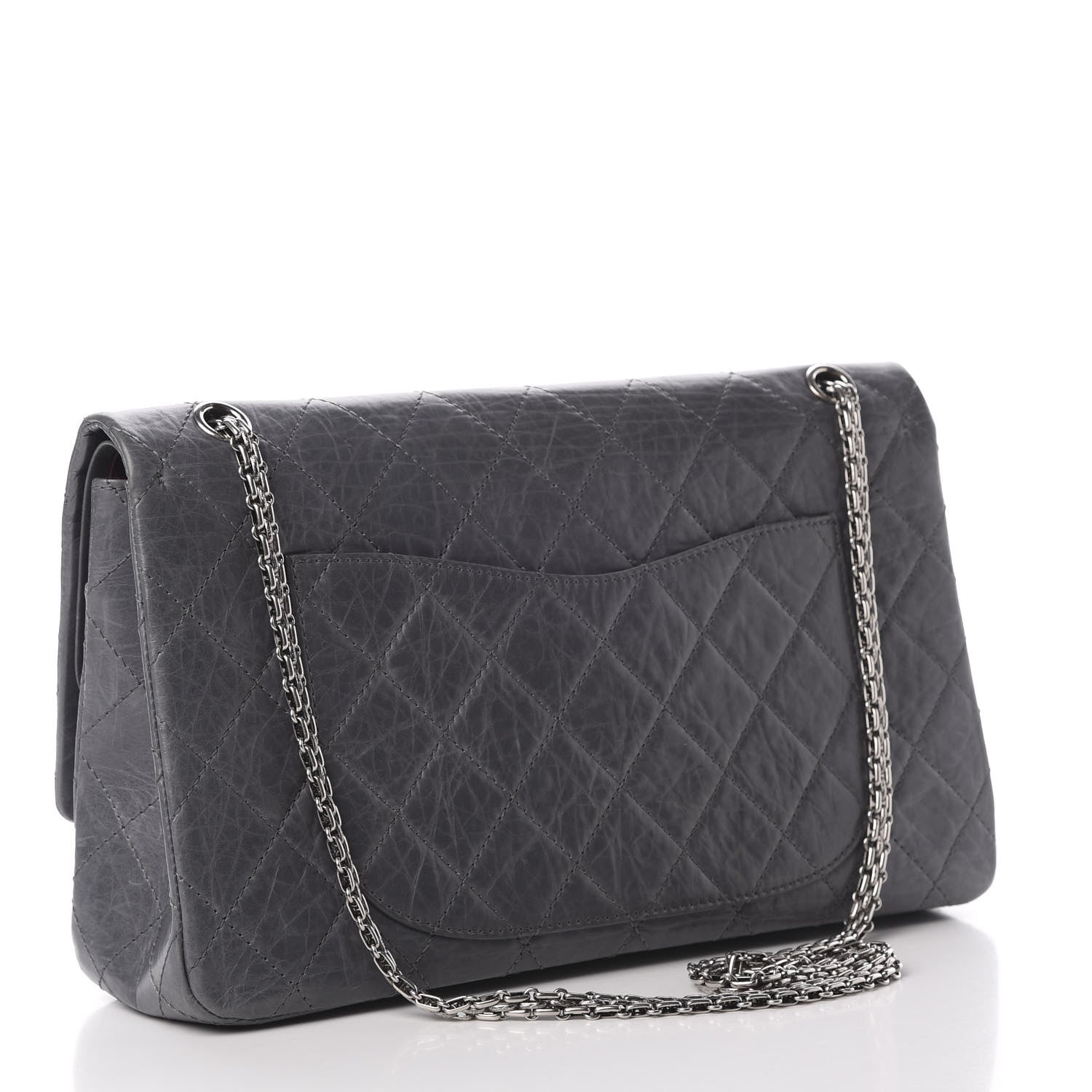 Chanel Aged Calfskin Quilted 50th Anniversary 2.55 Reissue 227 Flap Grey 4 of 17