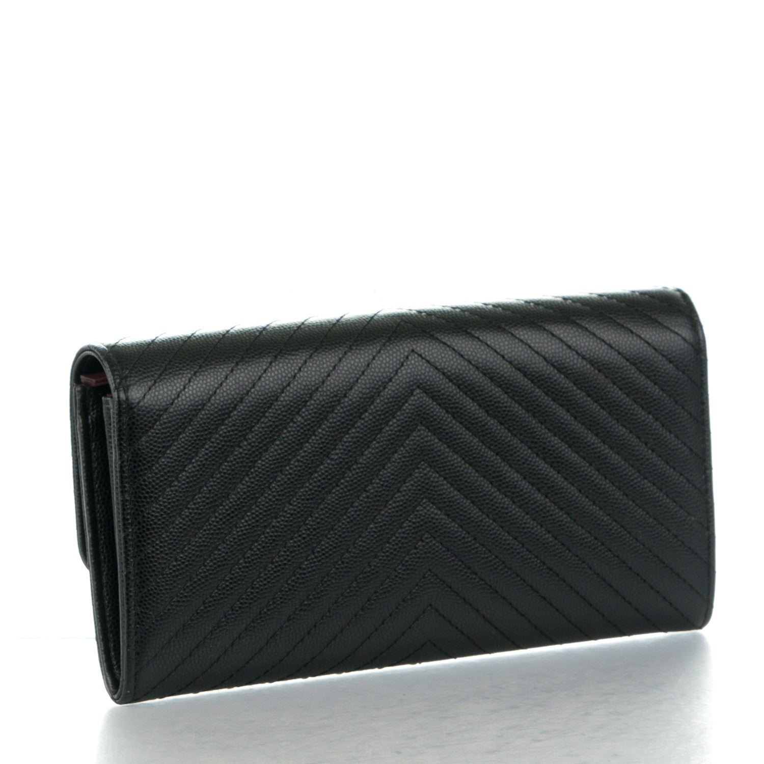 Chanel Caviar Chevron Quilted Large Flap Wallet Black 3 of 9