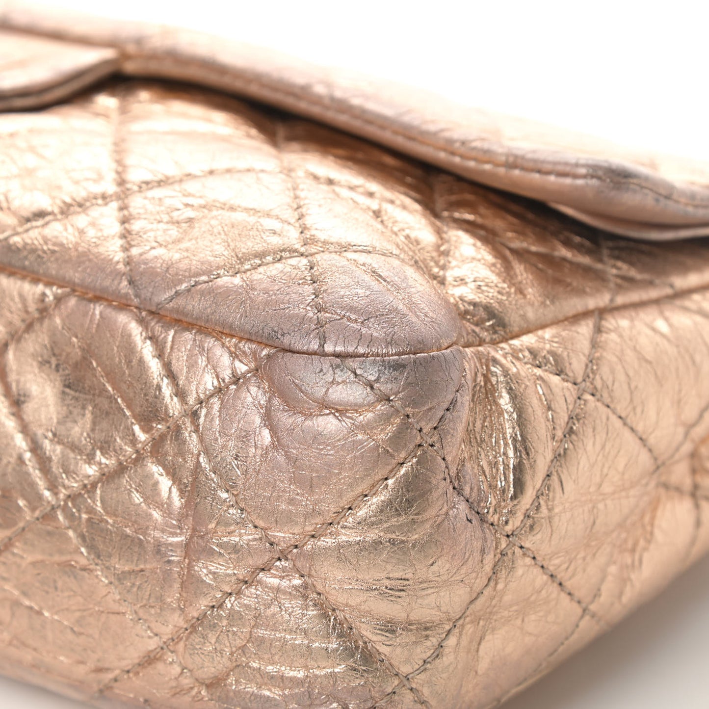 Metallic Aged Calfskin Quilted 2.55 Reissue 227 Flap Gold