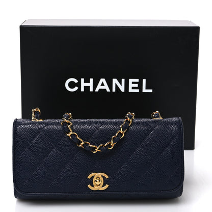 Chanel Caviar Quilted East West Flap Navy 12 of 12