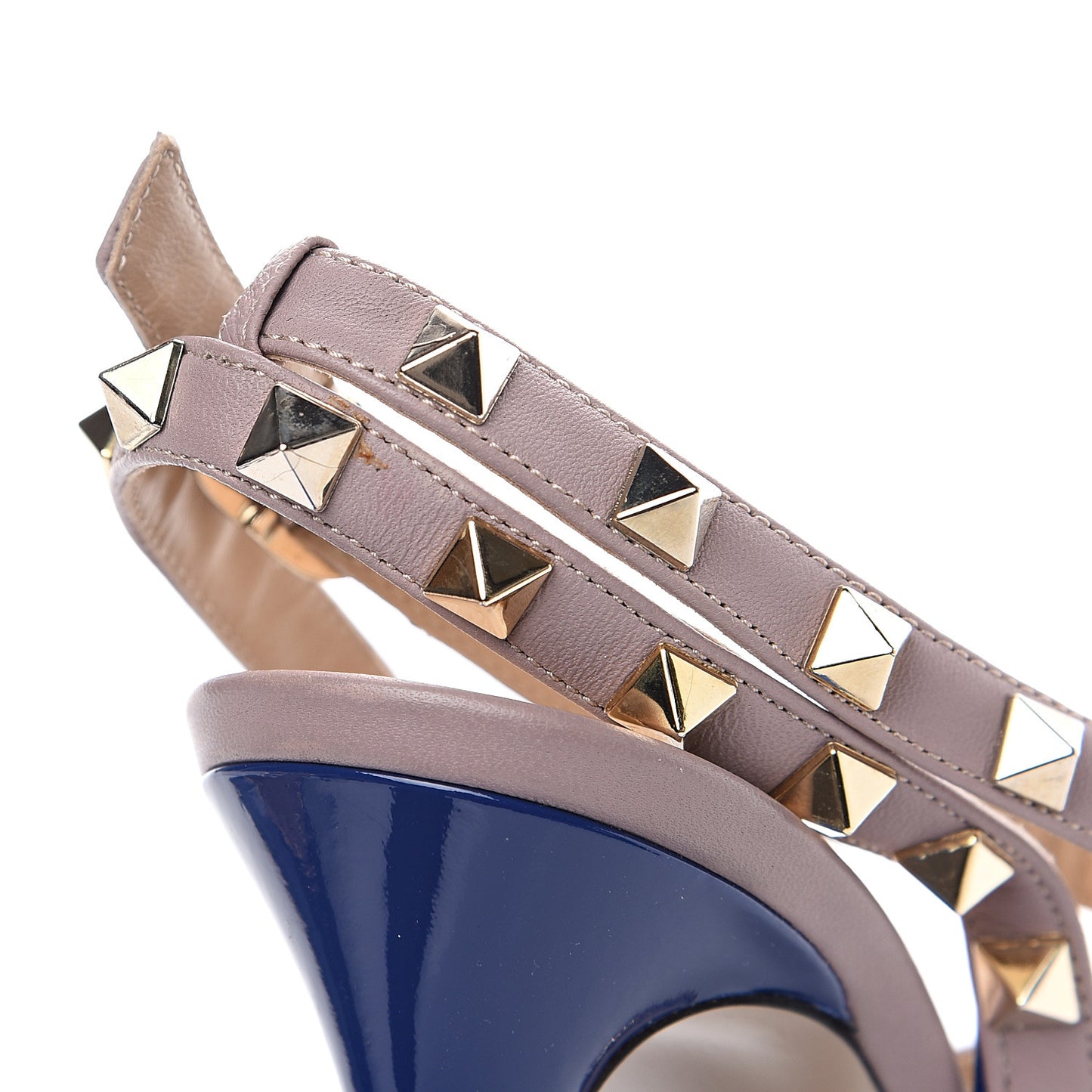 Patent Rockstud Ankle Strap Pumps 39.5 Navy Poudre