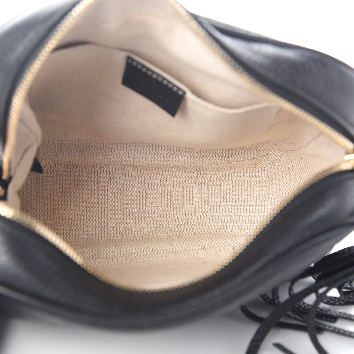 Pebbled Calfskin Small Soho Disco Bag Black
