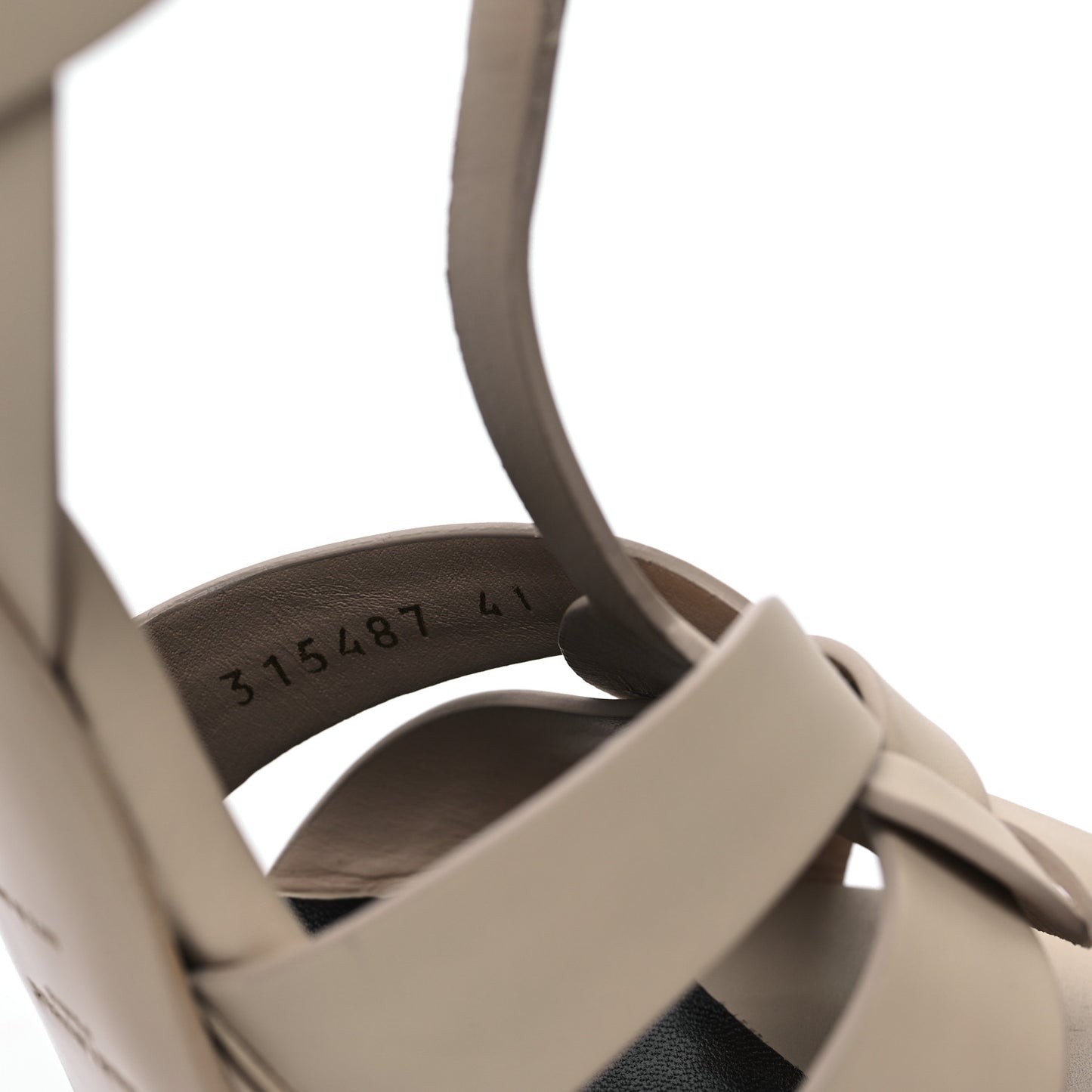 Calfskin Tribute 105 Platform Sandals 41 Dark Beige