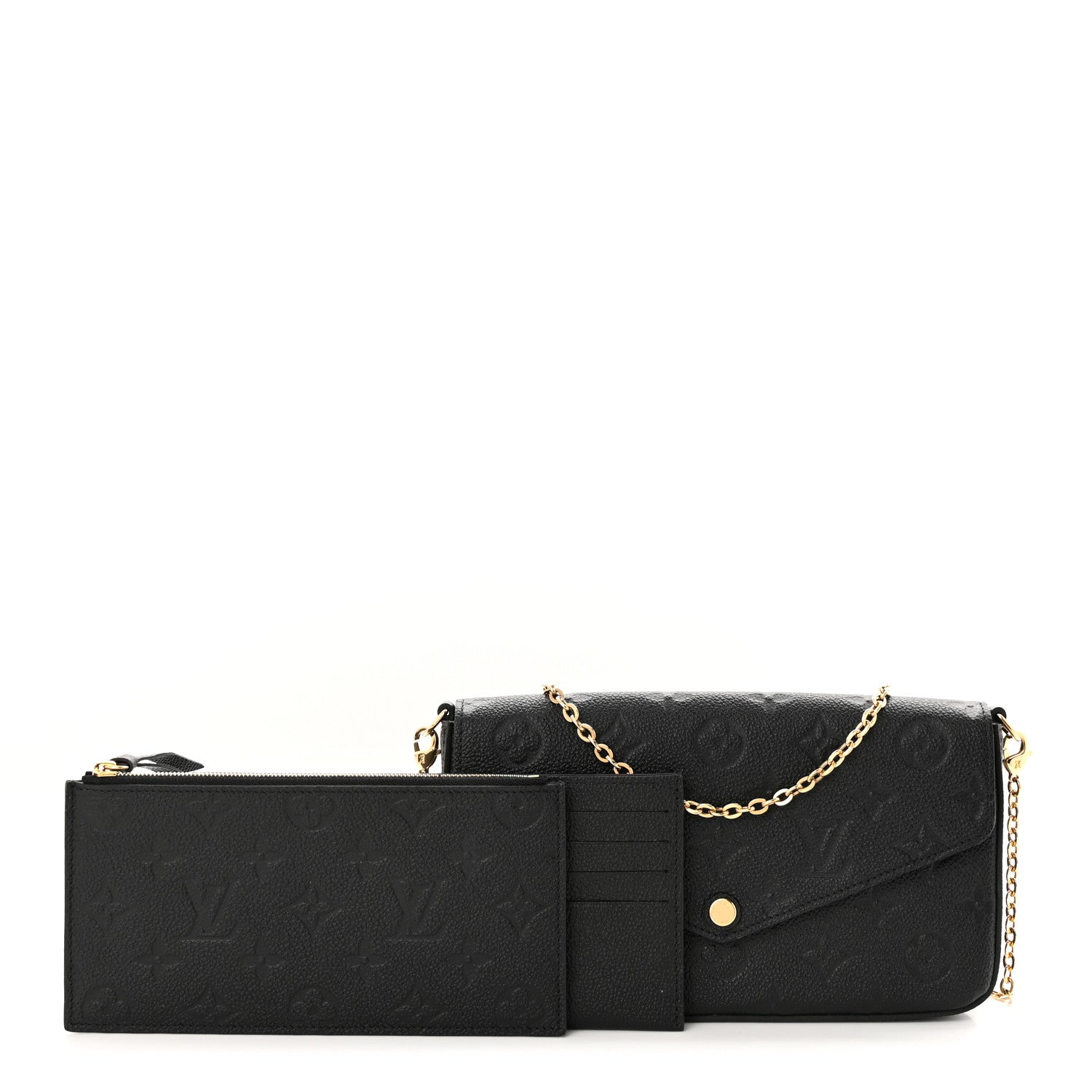 Louis Vuitton Empreinte Pochette Felicie Chain Wallet Black 1 of 11