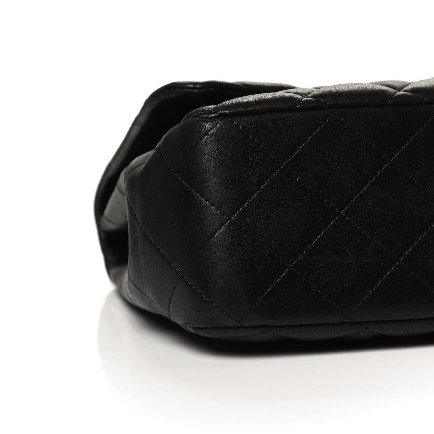 Lambskin Quilted Jumbo Single Flap Black
