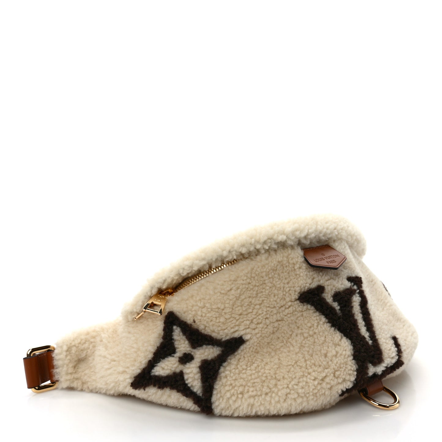 Shearling Monogram LV Ski Bumbag Cream Brown