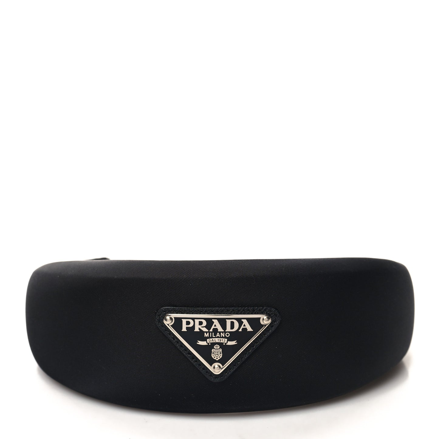Re-Nylon Metal Triangle Logo Headband Black