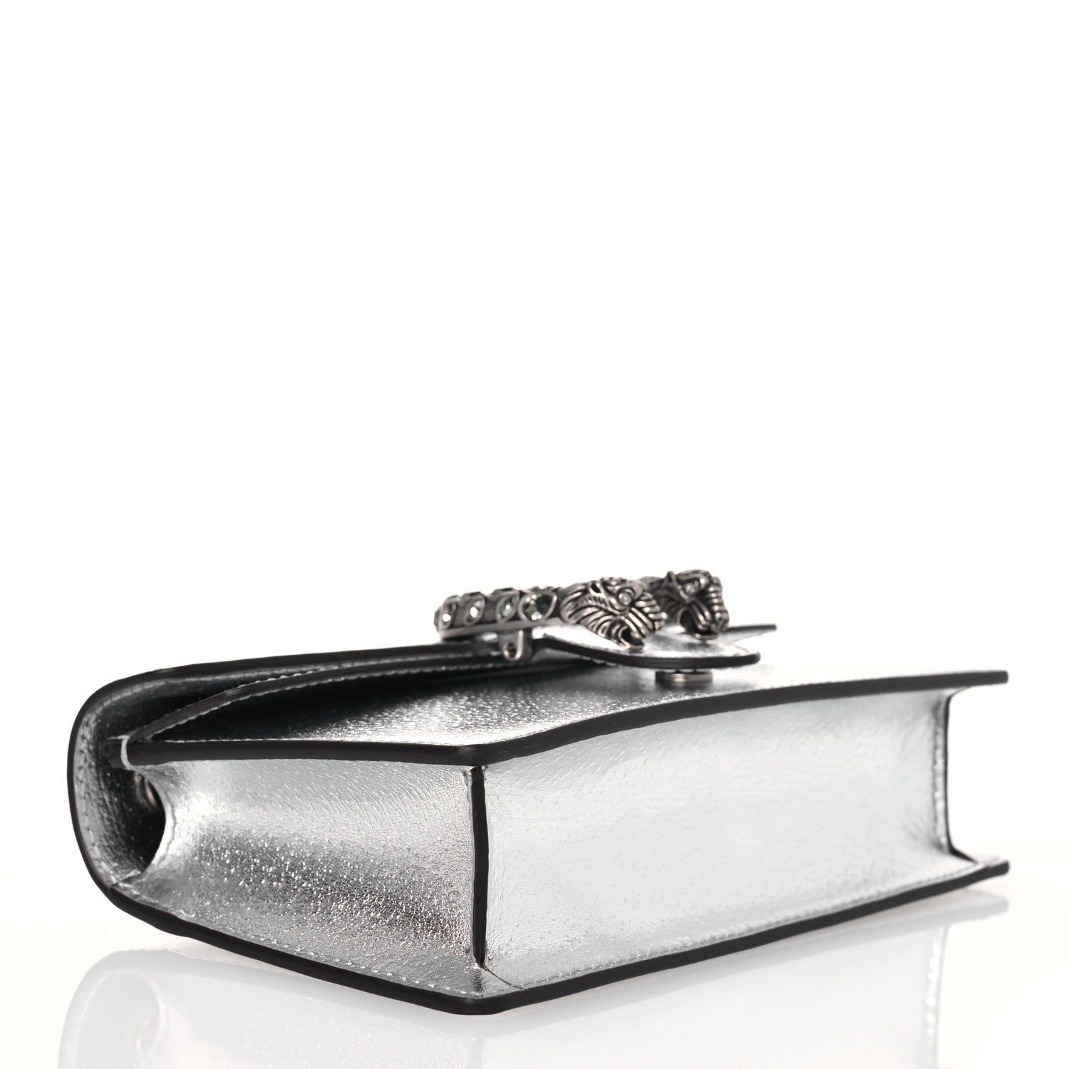 Gucci Metallic Calfskin Super Mini Dionysus Shoulder Bag Silver 4 of 10