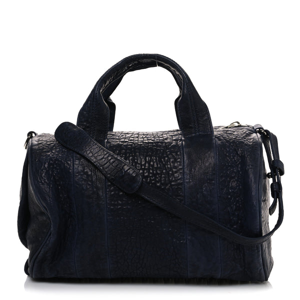 Alexander Wang Pebbled Lambskin Rocco Black Silver Hardware