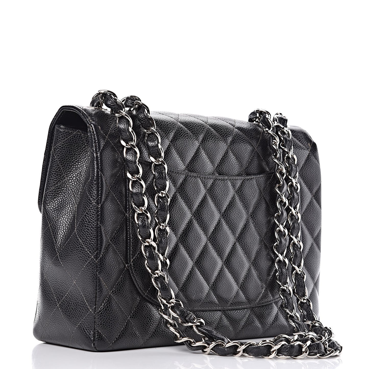 Caviar Quilted Jumbo Single Flap Black