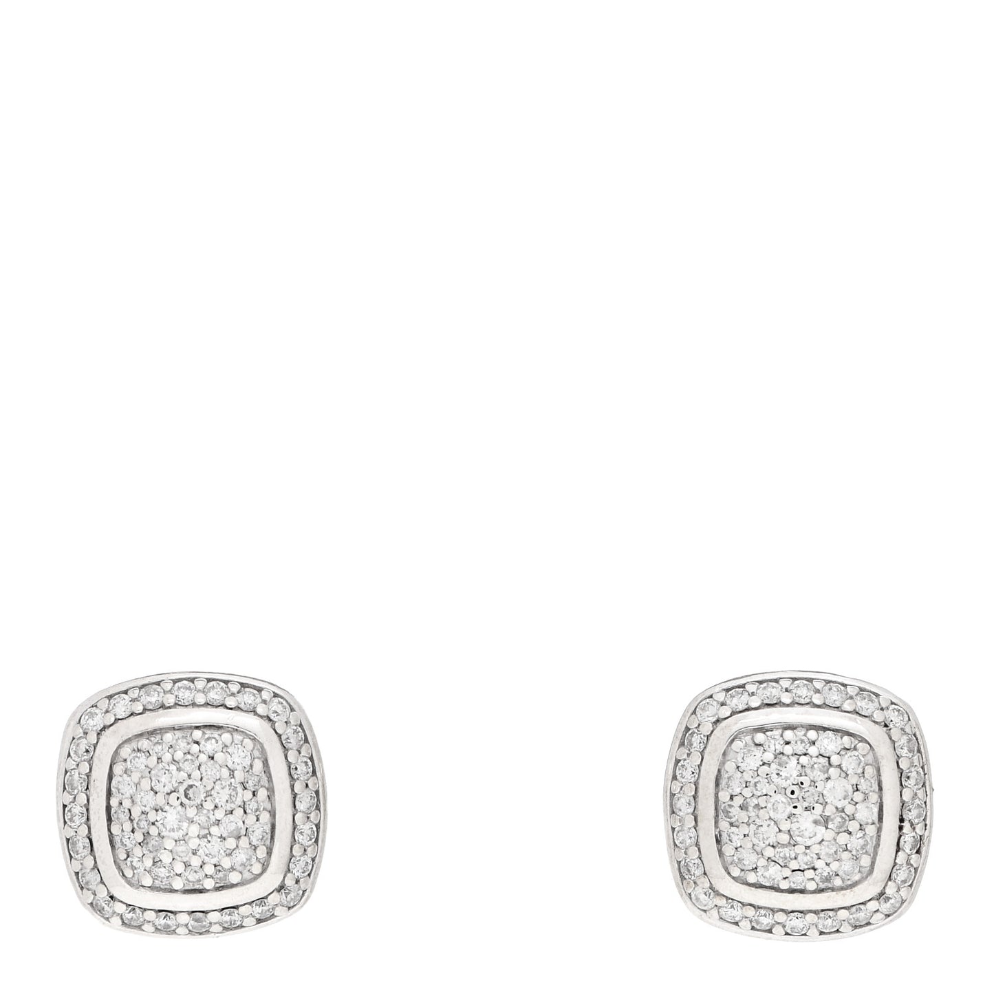 Sterling Silver Diamond 7mm Pave Albion Earrings
