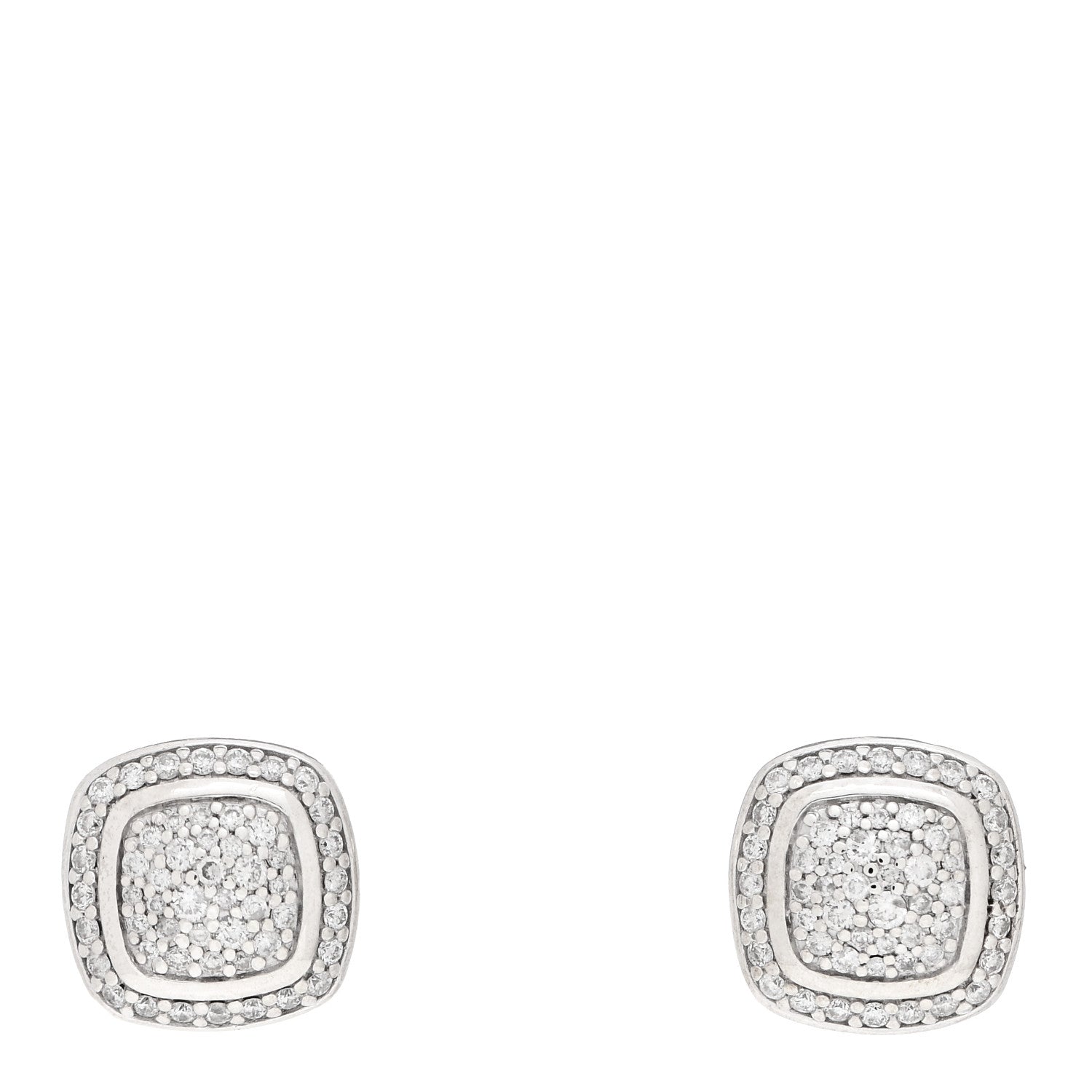 David Yurman Sterling Silver Diamond 7mm Pave Albion Earrings 1 of 5