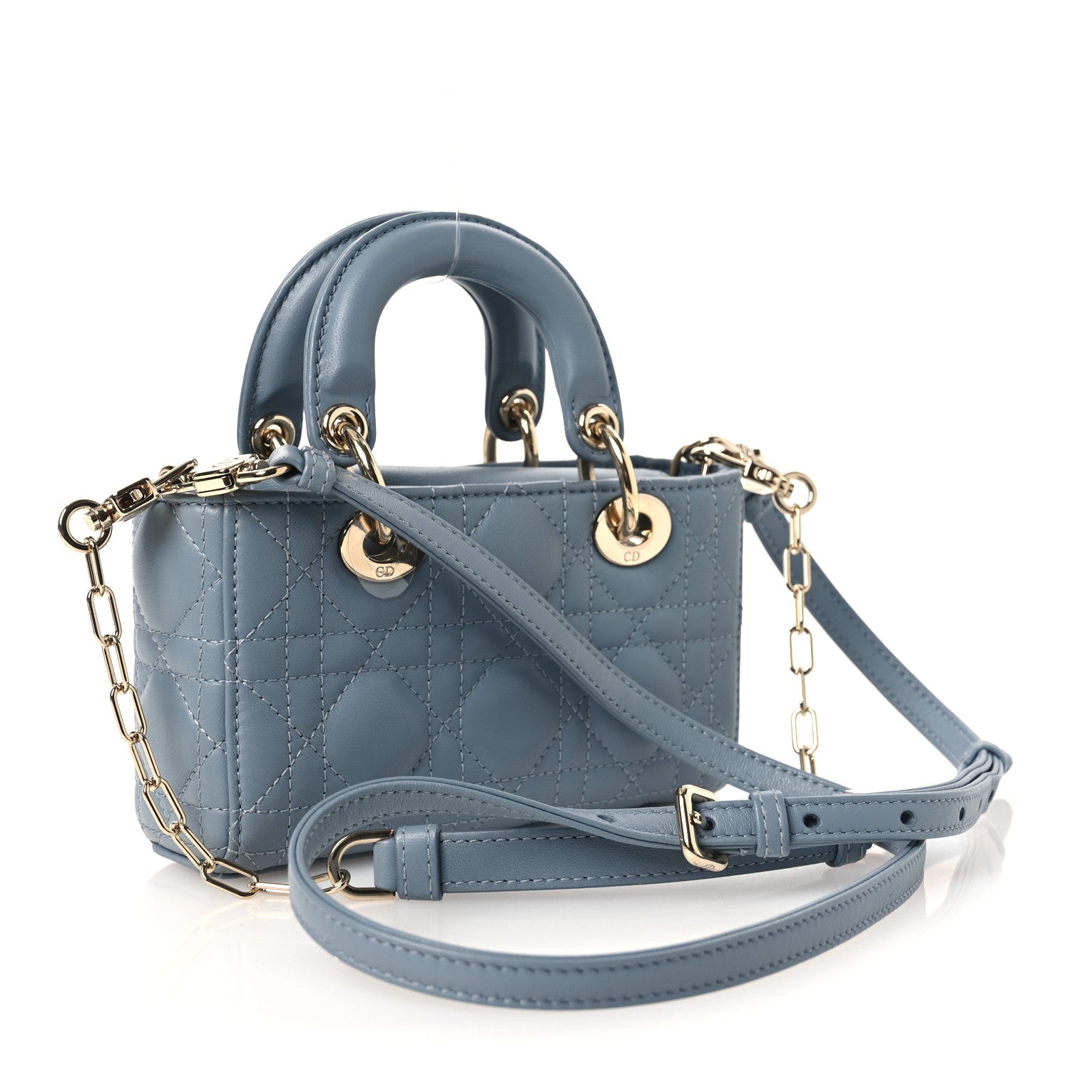 Christian Dior Lambskin Cannage Micro Lady D-Joy Cloud Blue 3 of 14