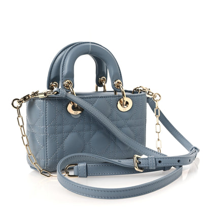 Christian Dior Lambskin Cannage Micro Lady D-Joy Cloud Blue 3 of 14
