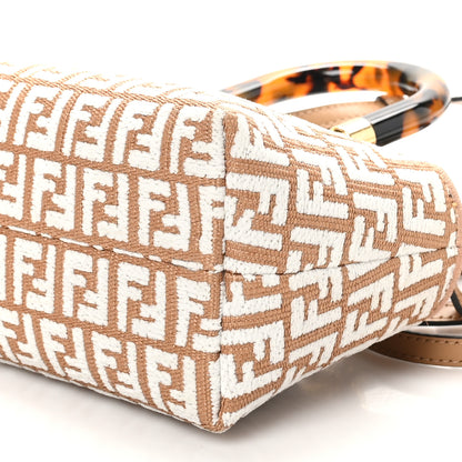 Fendi Raffia Chenille Vitello King Plexiglass Micro FF Mini By The Way Top Handle Boston Bag Naturale White 10 of 10