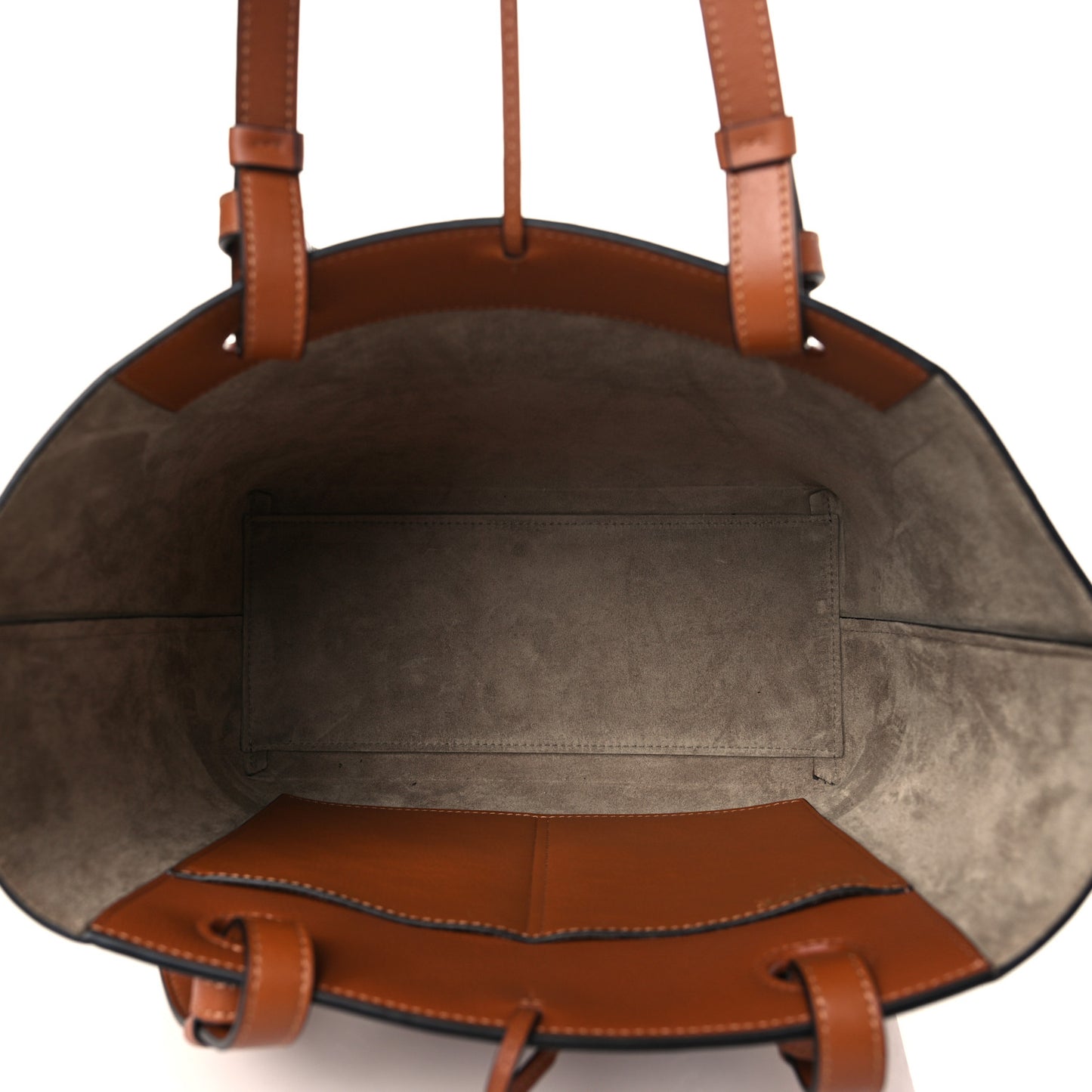 Smooth Calfskin Small Anagram Tote Tan Ecru
