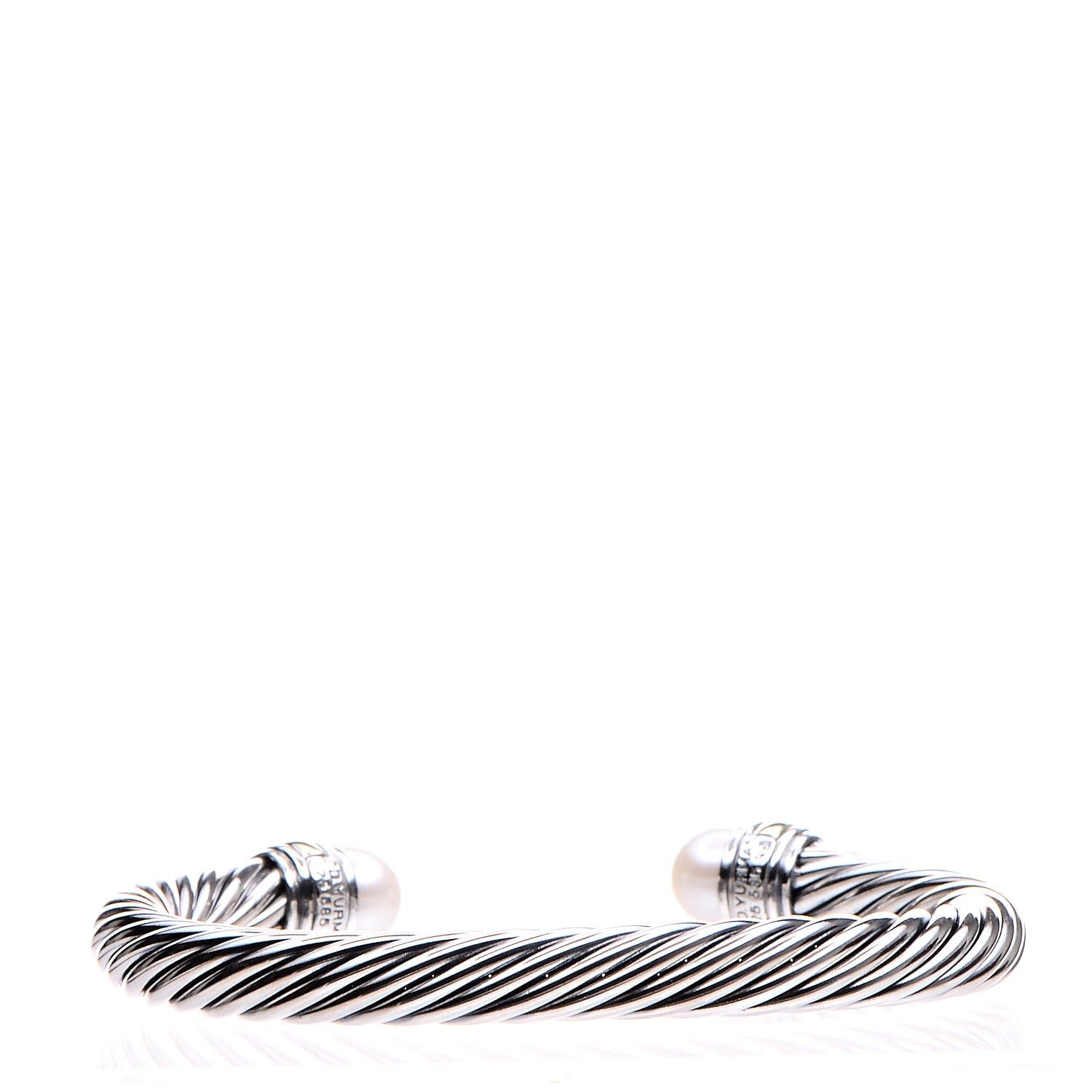 David Yurman Sterling Silver 14K Yellow Gold Pearl 7mm Cable Classics Bracelet 3 of 5
