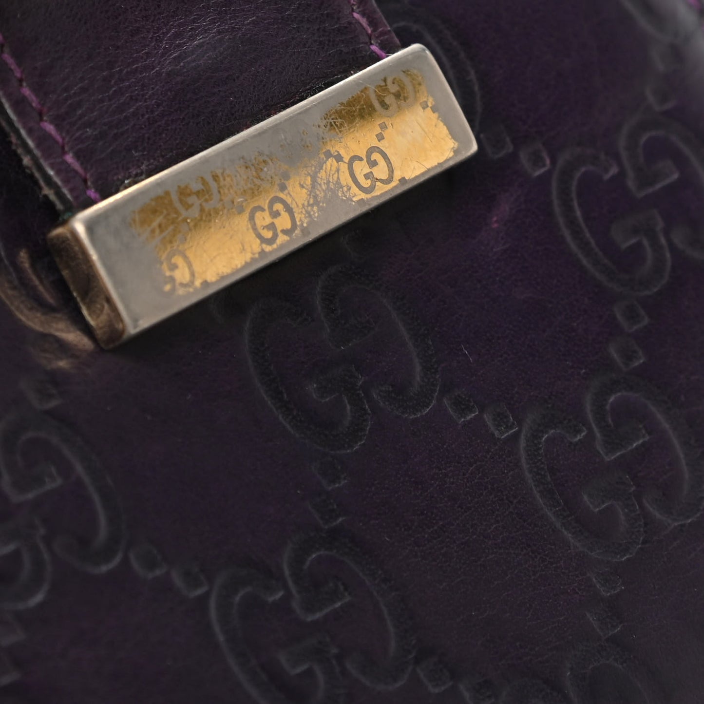 Guccissima Icon Bar French Wallet Purple