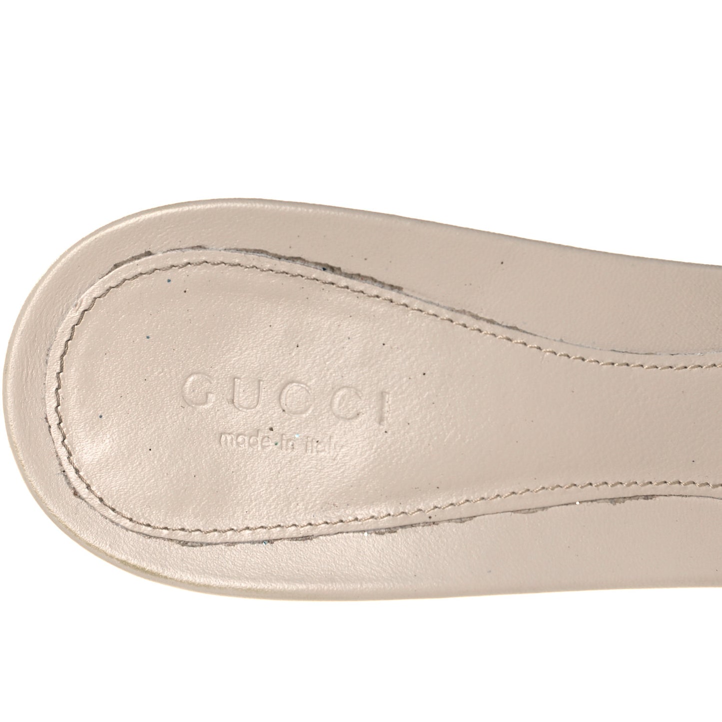 Guccissima Horsebit Mid Heel Slides 39.5 Mystic White