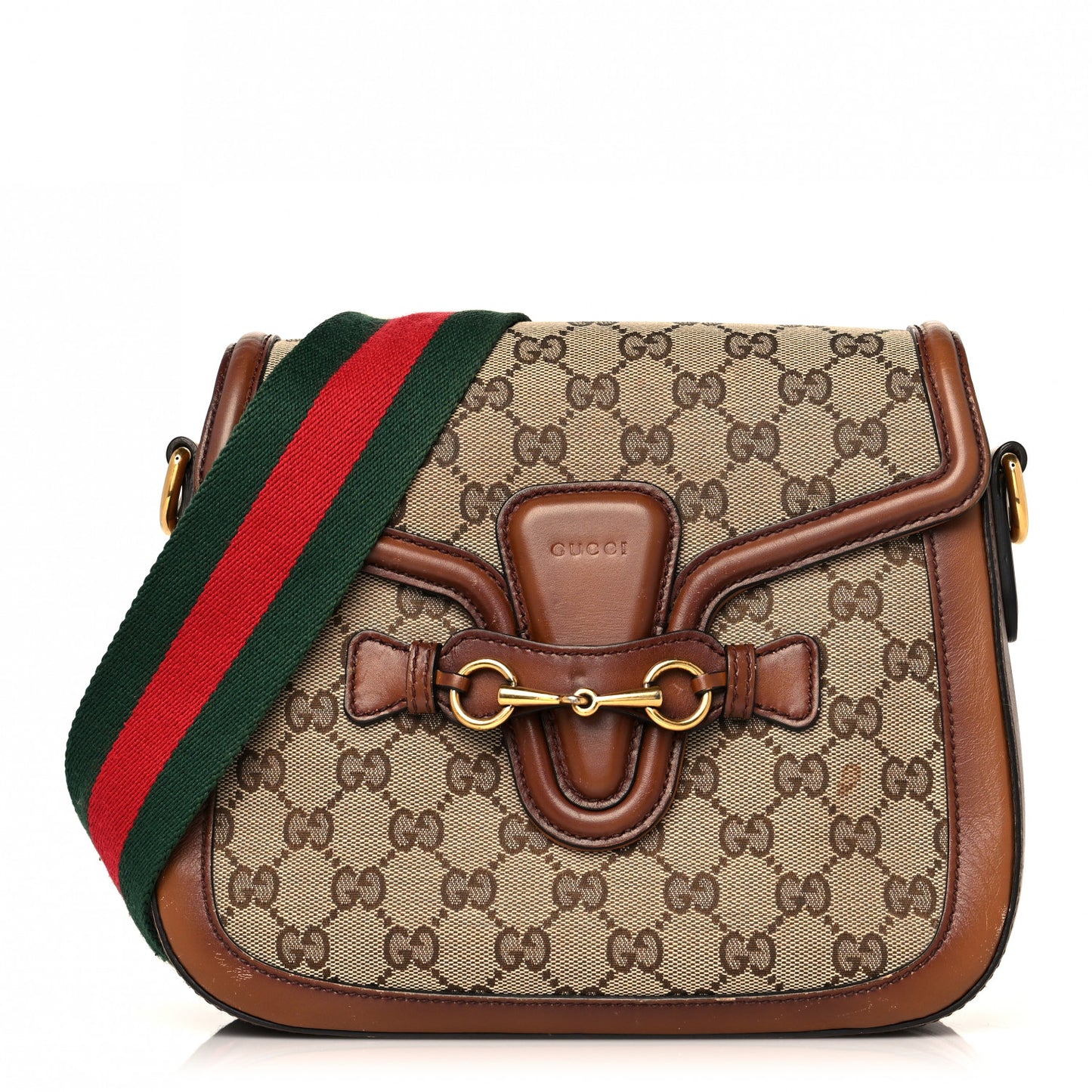 Monogram Medium Lady Web Shoulder Bag Beige Cuir