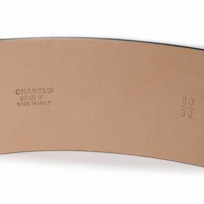 Chanel Leather CC Logo Belt 80 32 Black 5 of 6