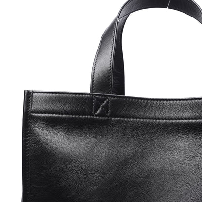 Balenciaga Calfskin Printed Logo Small Market Shopper Tote Black 12 of 12