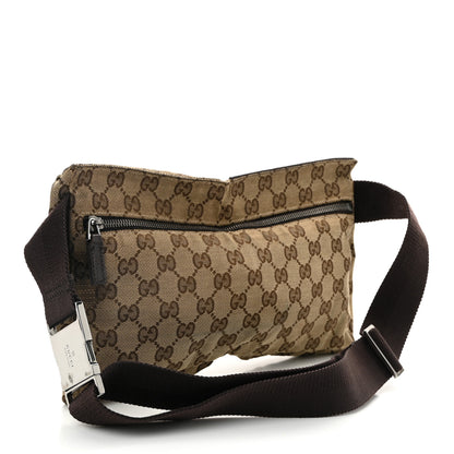 Gucci GG Monogram Web Double Pocket Belt Bag Dark Brown 2 of 10