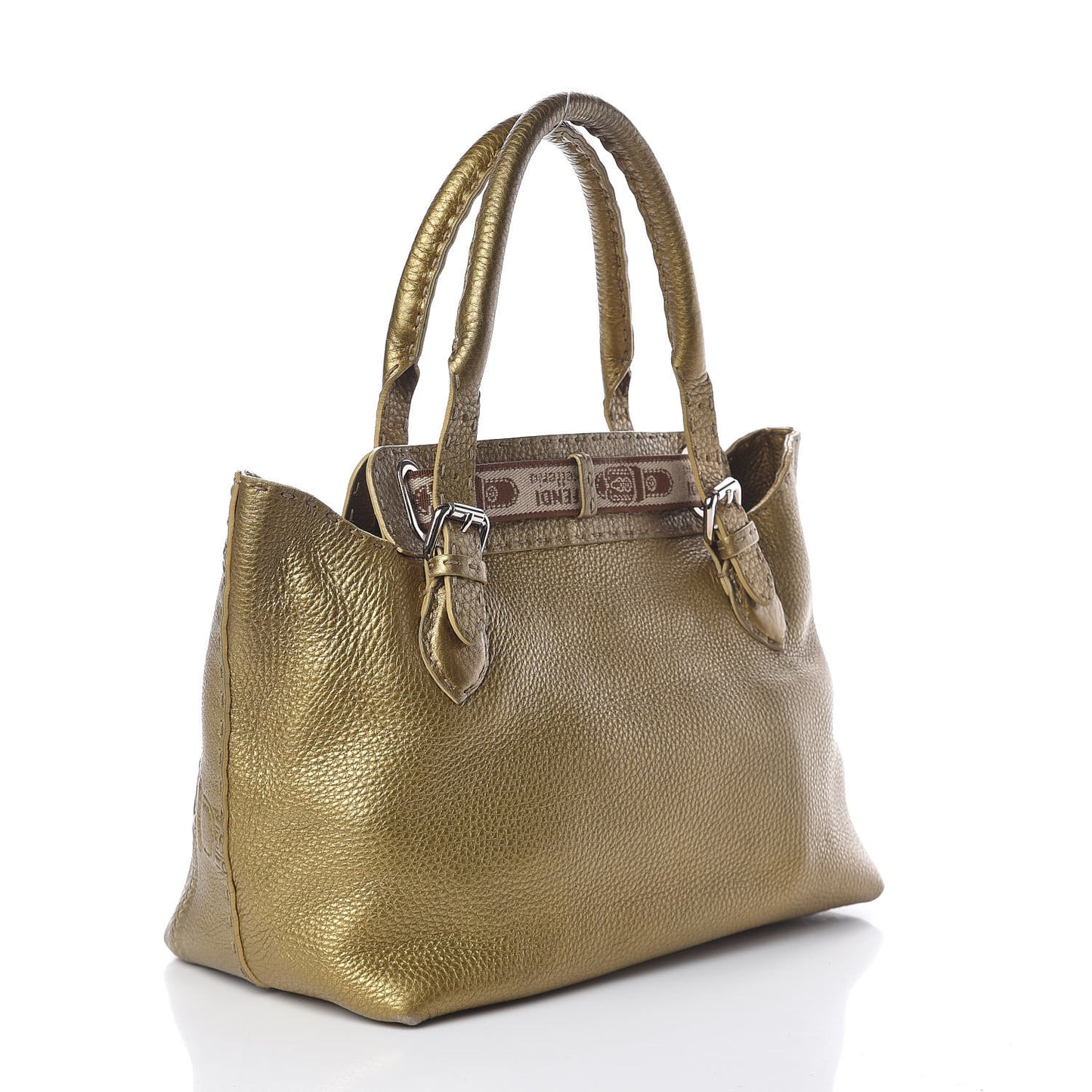 Calfskin Romano Selleria Small Villa Borghese Tote Gold