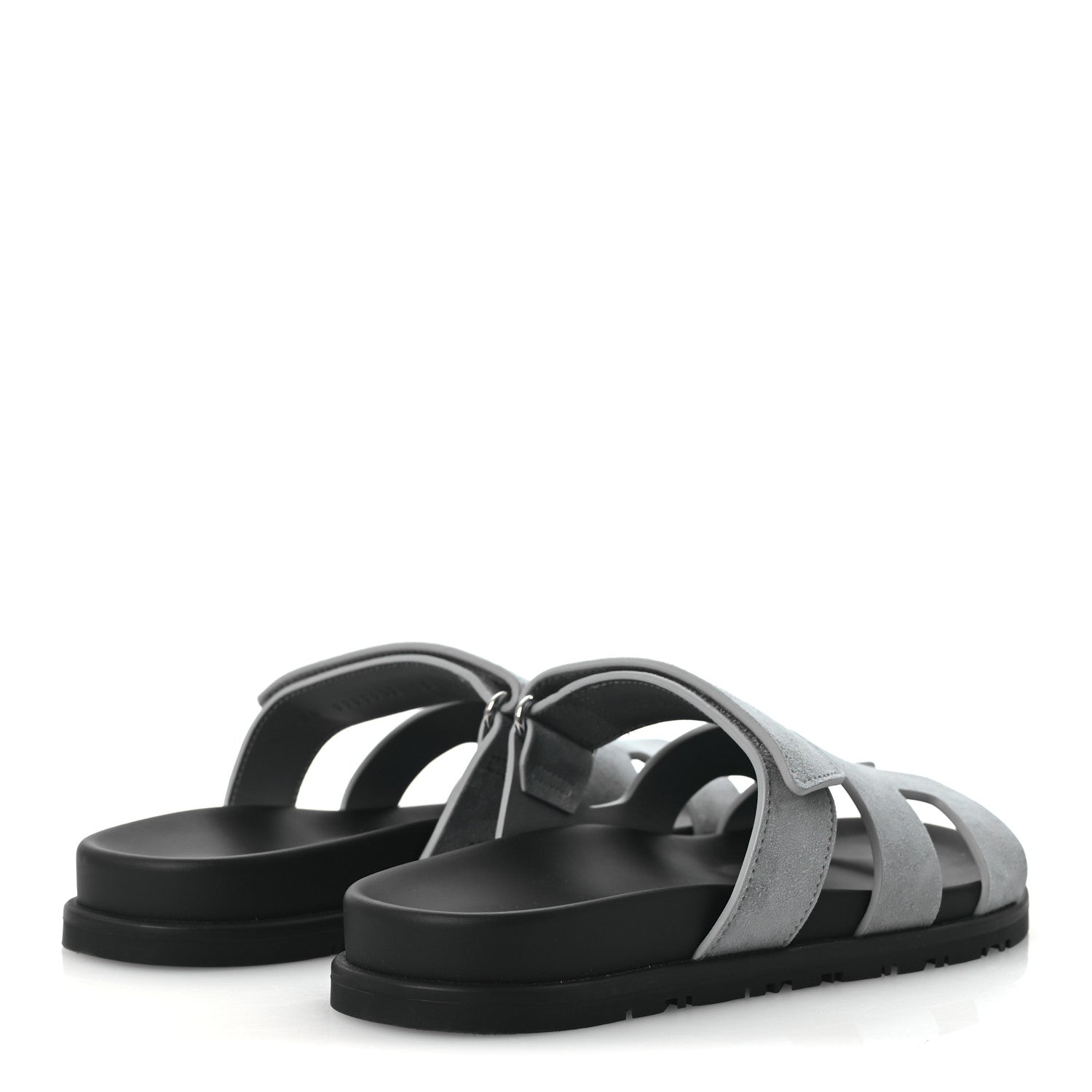 Hermes Suede Goatskin Womens Chypre Sandals 38 Bleu Mineral 4 of 10