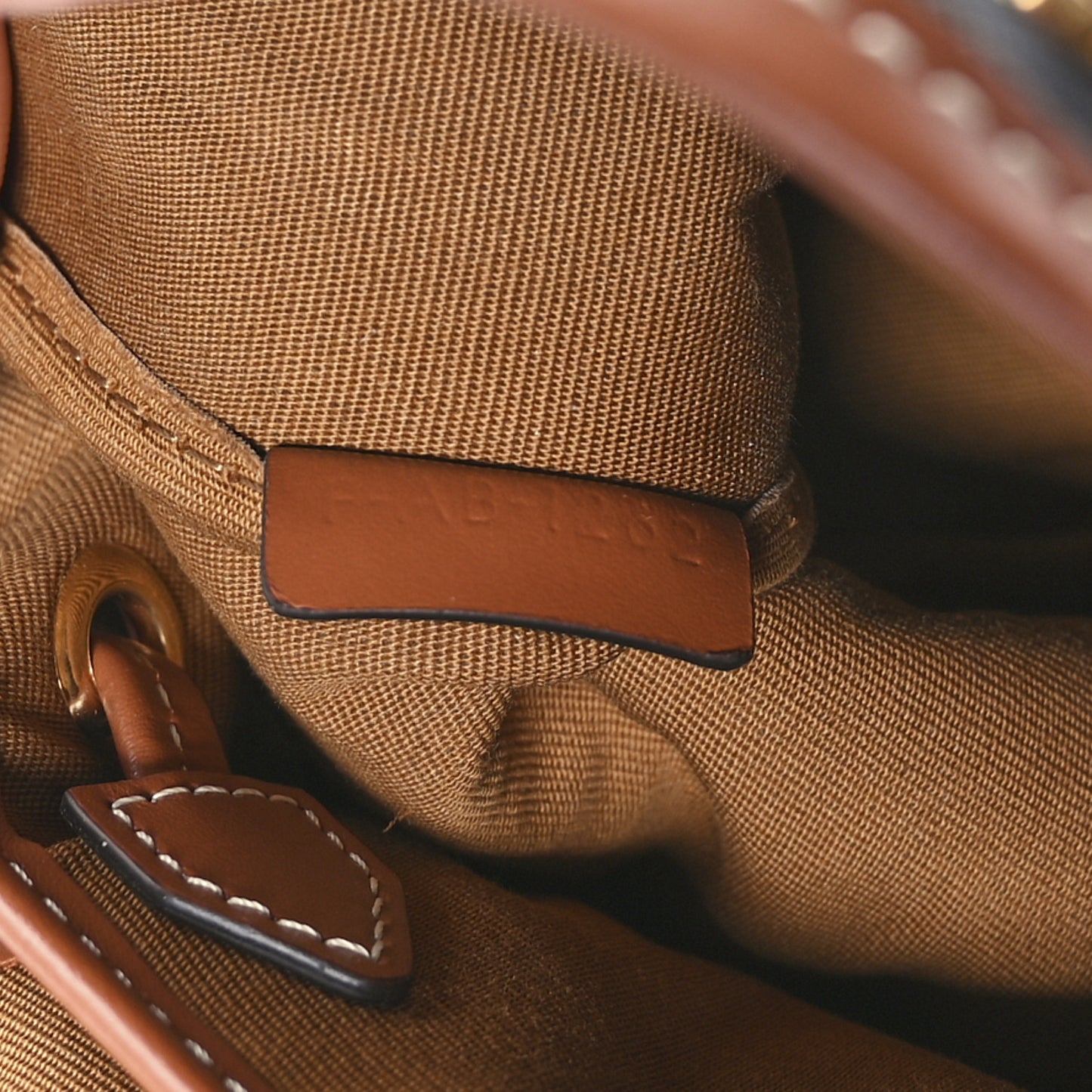 Triomphe Canvas Calfskin Mini Folco Backpack Tan
