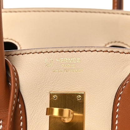Hermes Swift Horseshoe Birkin 25 Craie Gold 6 of 11
