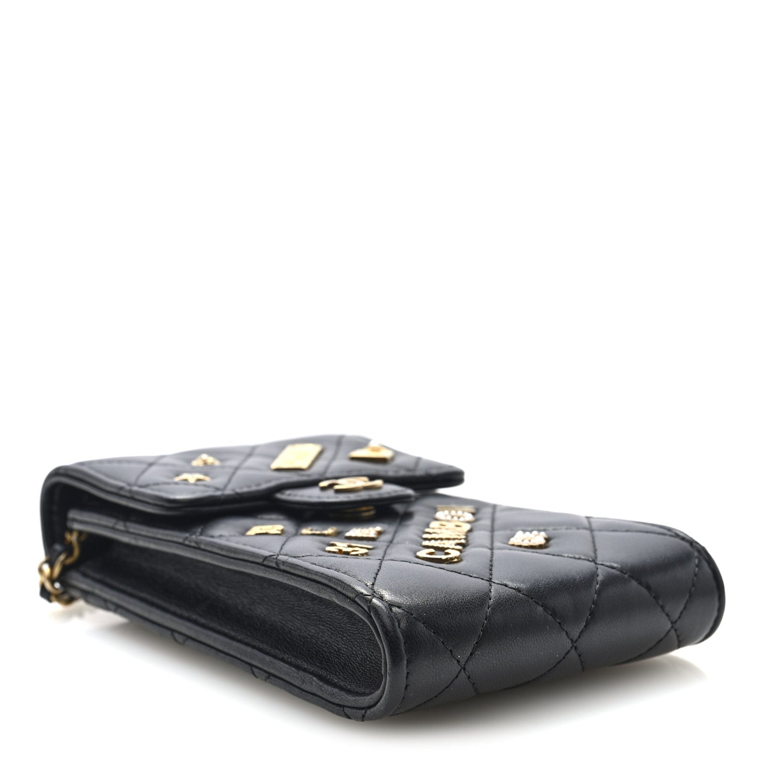 Chanel Lambskin Quilted Lucky Charm Phone Holder Black 4 of 10
