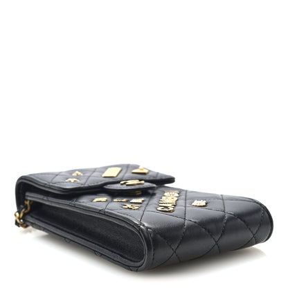 Chanel Lambskin Quilted Lucky Charm Phone Holder Black 4 of 10