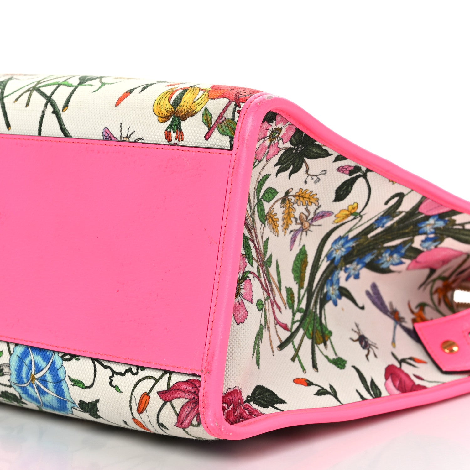 Gucci Canvas Large Flora Tote Pink Multicolor Fuchsia 9 of 9