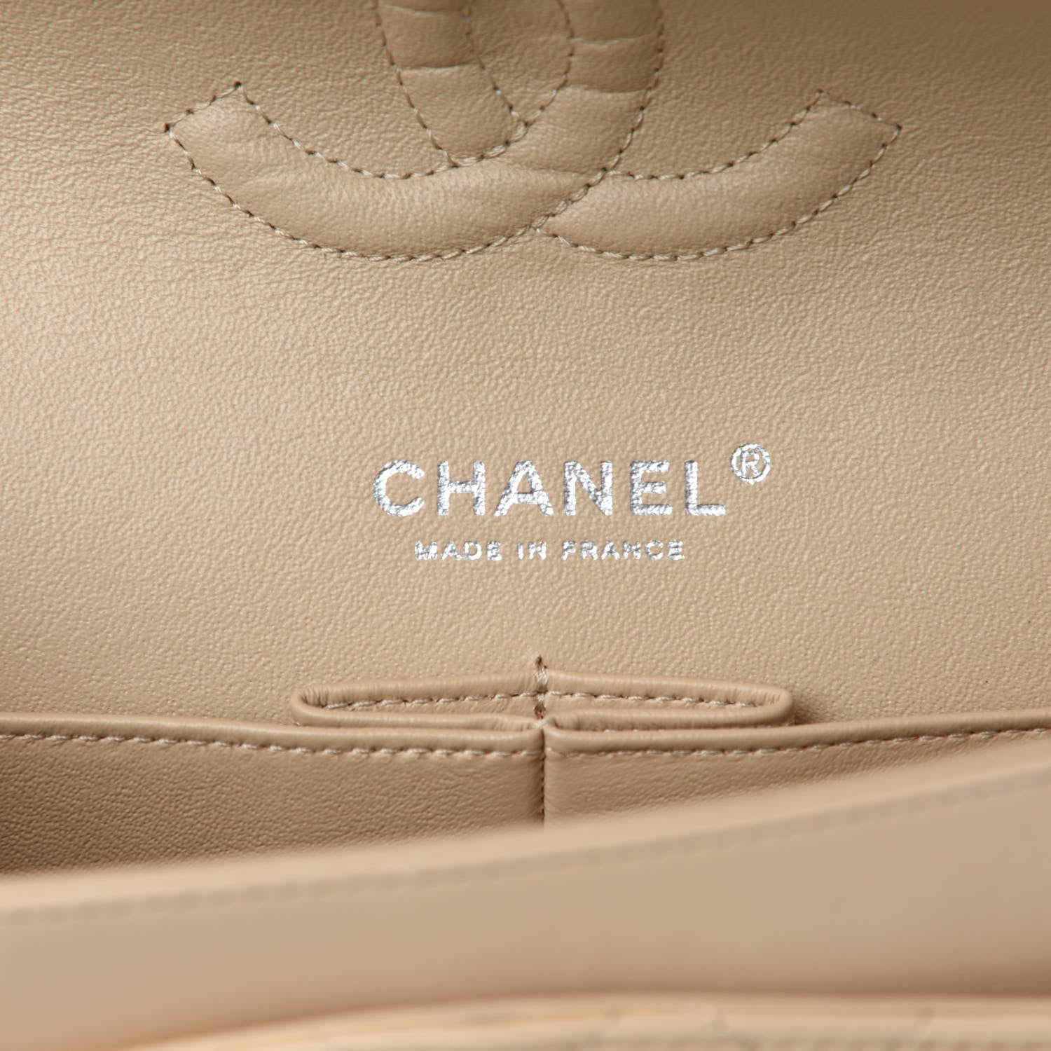 Chanel Lambskin Quilted Medium Double Flap Beige 10 of 12