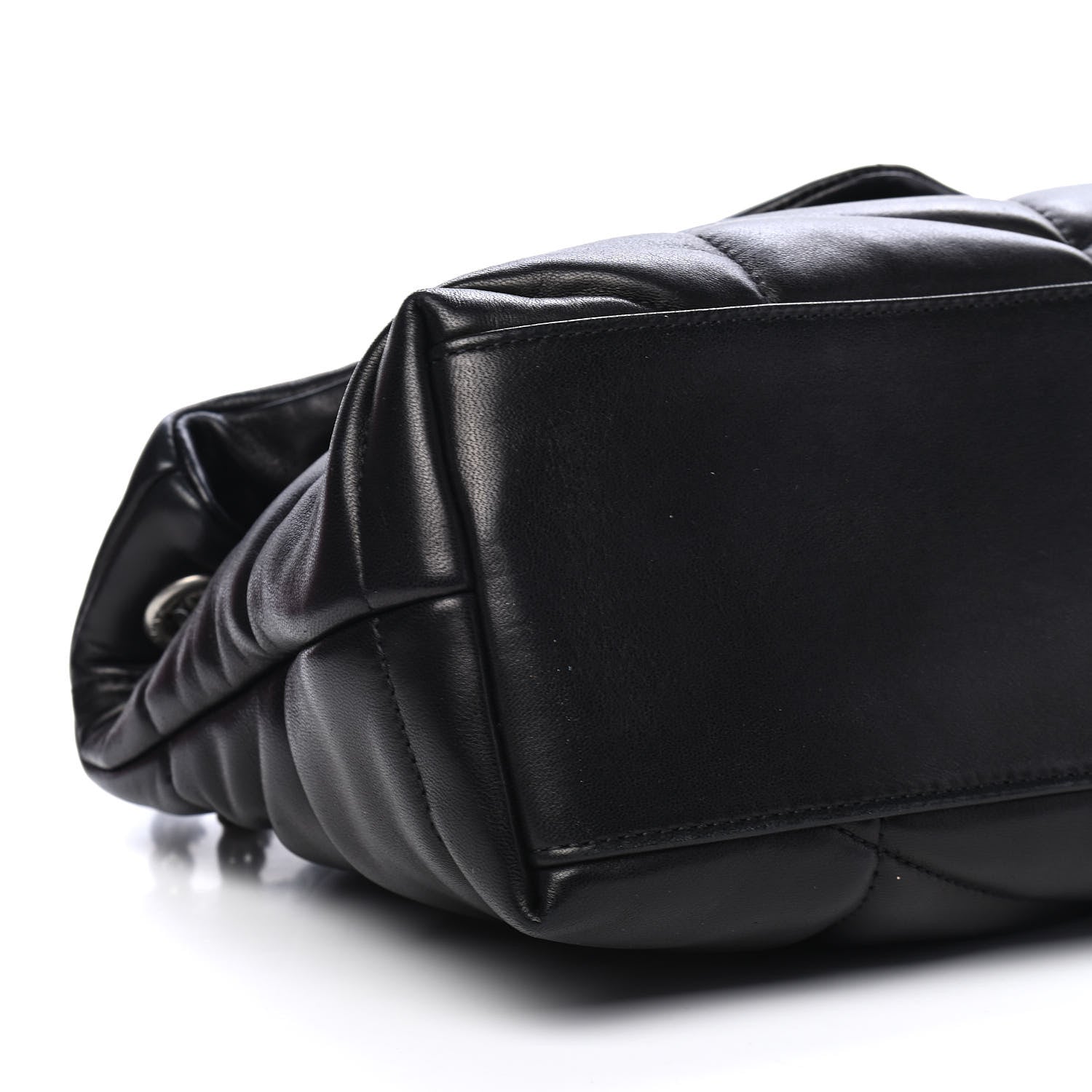 Saint Laurent Lambskin Quilted Small Loulou Puffer Monogram Chain Satchel Black 8 of 9