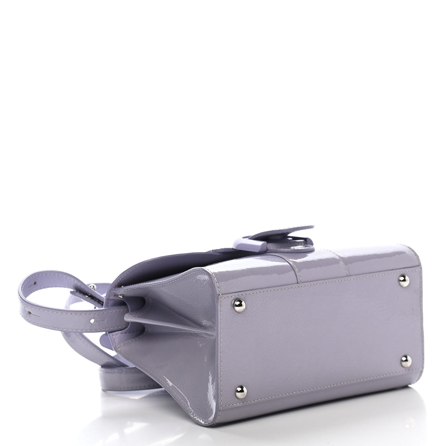 Patent Grained Calfskin Mini Brillant Satchel Light Purple