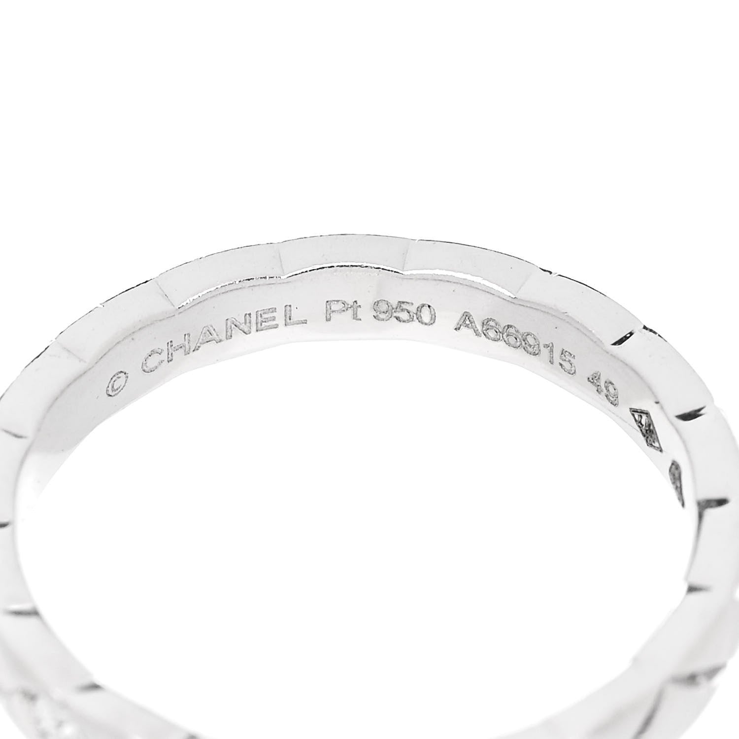 Chanel Platinum Diamond Mini Coco Crush Ring 49 4.75 4 of 4