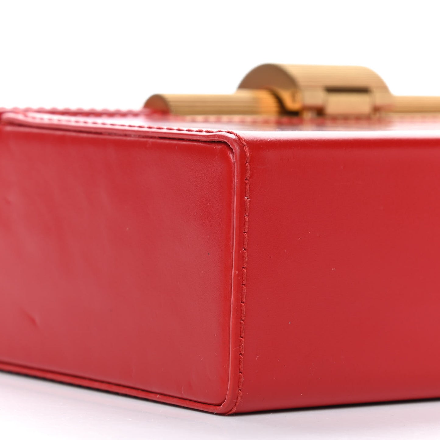 Calfskin Daisey Box Clutch Red