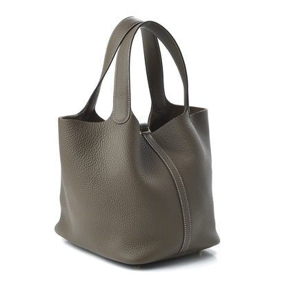 Hermes Taurillon Clemence Picotin Lock 22 MM Etoupe 3 of 10