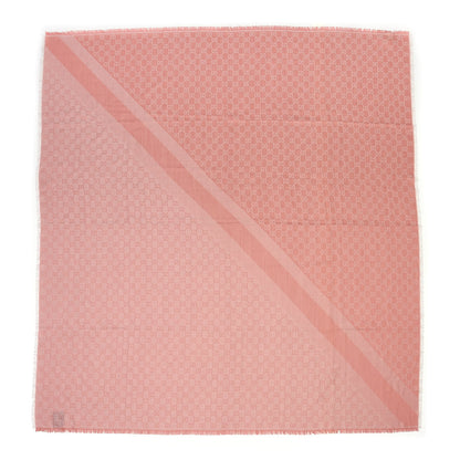 Gucci Wool Silk Monogram GGWeb Fringe Shawl Old Rose Pink 1 of 3